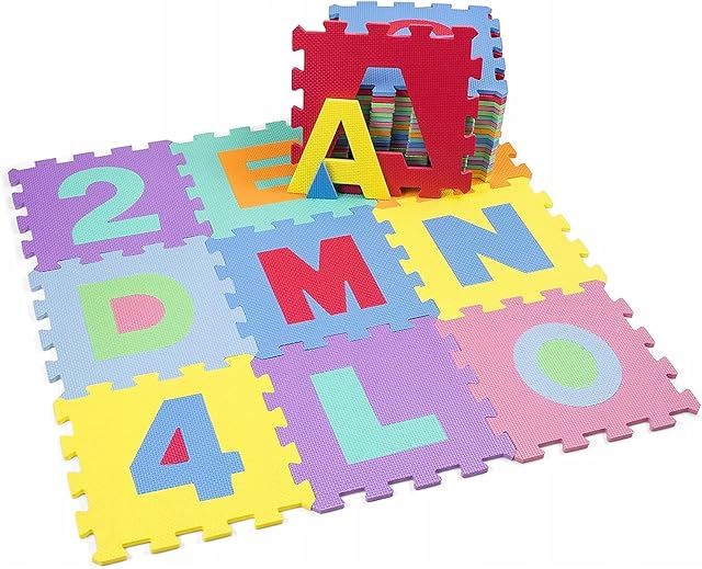 NIFTII 36pc ABC Foam Mats Multi-Coloured | Soft Eva Foam Mats for Kids | Baby Foam Play Mat Floor Mats for Children | Soft Play Mats with Alphabet & Numbers | Jigsaw Puzzle Kids Floor Mats | EN71 Safe