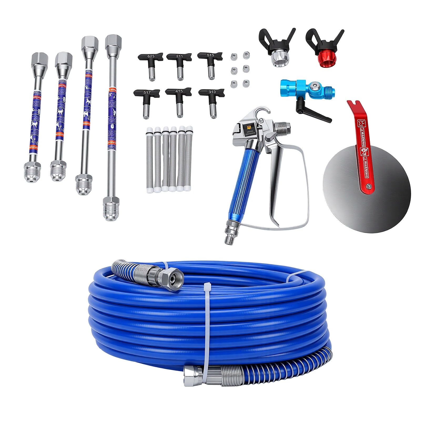 Kit de Pulverizador de Pintura sin Aire con Manguera de 15 M y 6