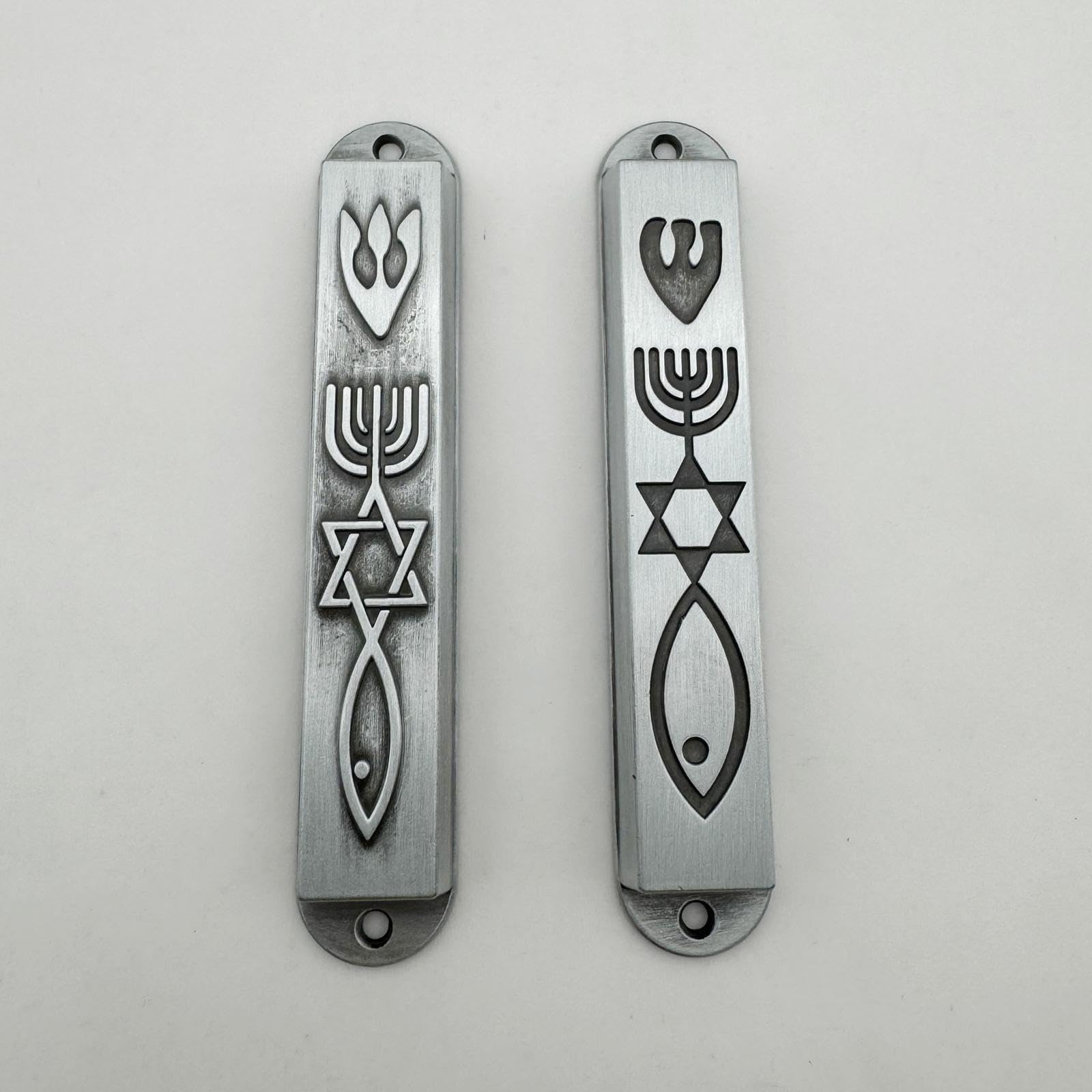 Qianly 6X Elegant Stainless Steel Door Mezuzah Set for Home Decor