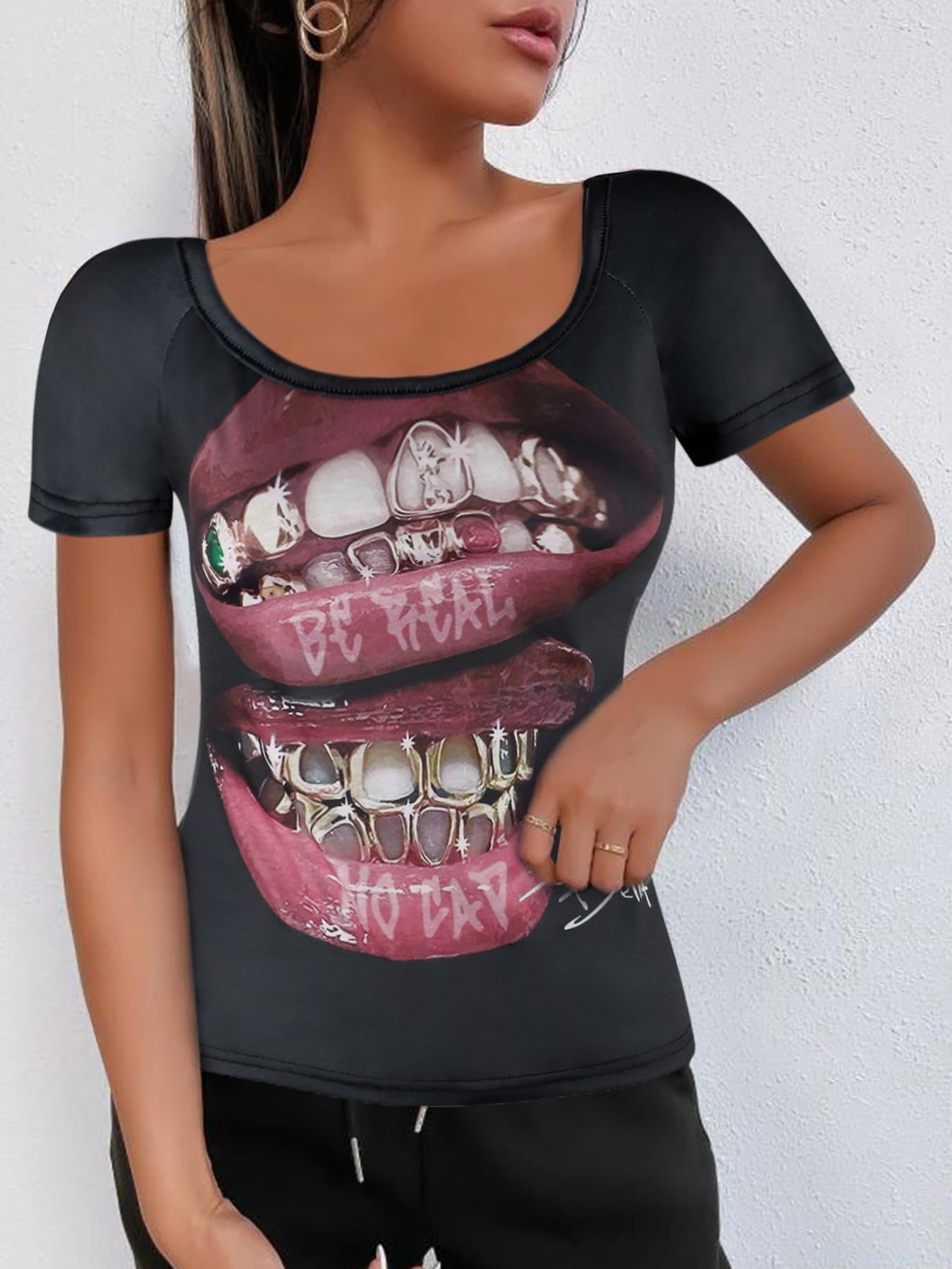 Y2k Shirt Baby Tees for Women Floral Graphic Cropped Shirt Vintage Print T Shirts Tee Tops