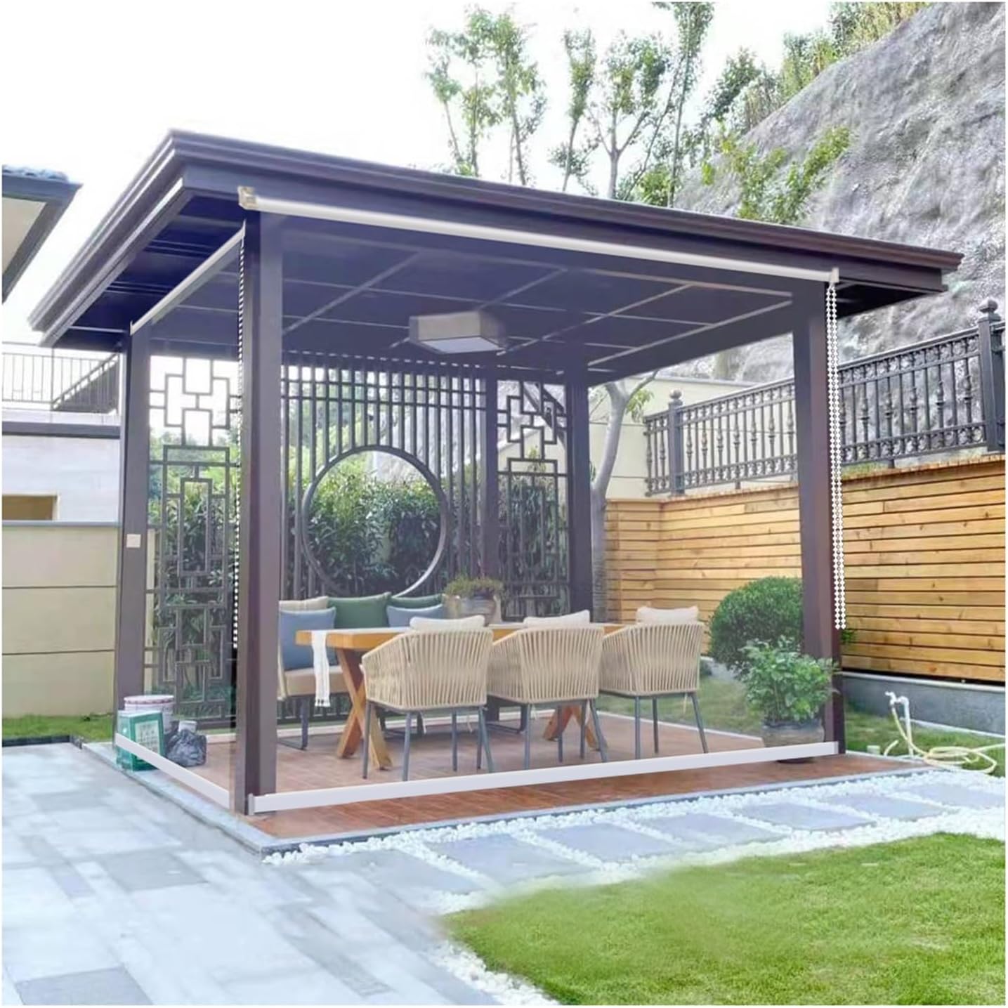 External Transparent Roller Shutters, Transparent Waterproof PVC Roller