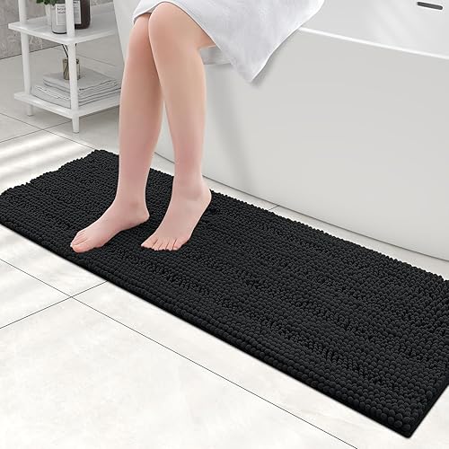 Miniatura 154 de Grandaily - Alfombras de baño de felpilla a rayas, extragruesas y absorbentes, antideslizantes, con fibras largas y suaves, lavables a máquina, para