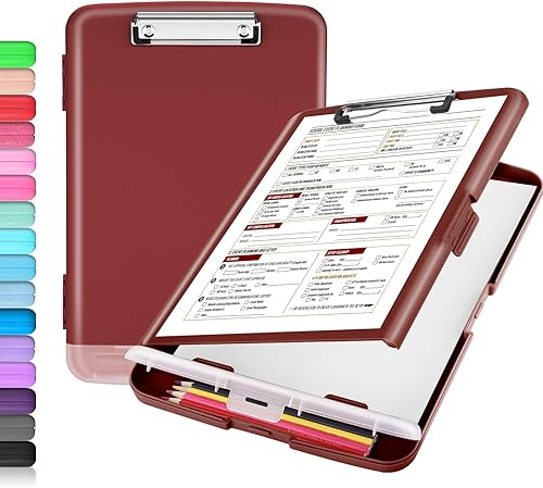 Miniatura 119 de Sooez - Sujetapapeles de documentos clínicos con almacenamiento, sujetapapeles de plástico resistente y alta capacidad con soporte para bolígrafo