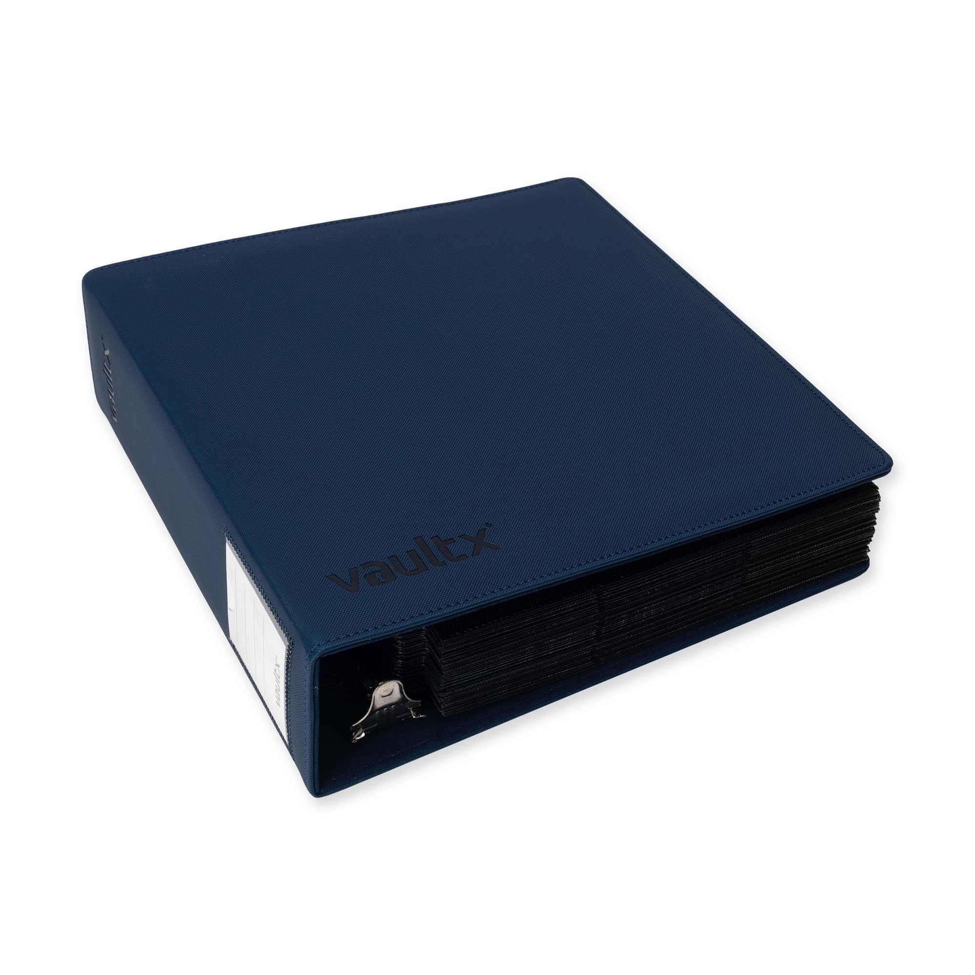 Vault X Raccoglitore a 3 Anelli per Carte da Collezione, Compatibile con Pagine a 9 Tasche, 900 Carte, Materiale Exo-Tec, Apertura Facile, Raccoglitore con Clip ad Anello D, TCG (Blu, Grande)