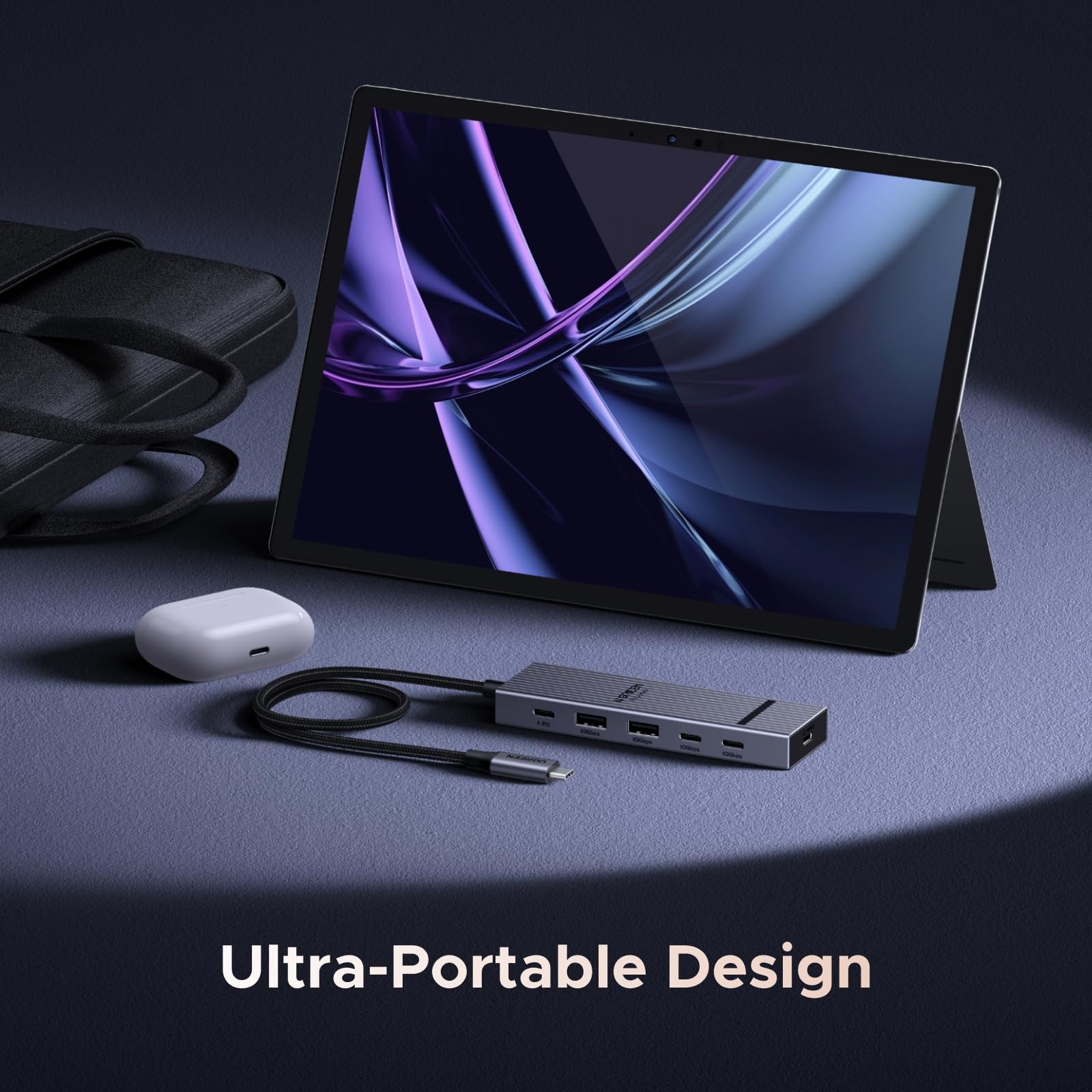 UGREEN Revodok USB-C Hub 4K@60Hz Video Adapter 10Gbps 2×USB-A 3.2 + 2×USB-C 3.2 100W PD, Aluminum Travel Dock Compatible with Portable Monitor, MacBook Pro/Air, iPad Pro, Steam Deck, Dell XPS