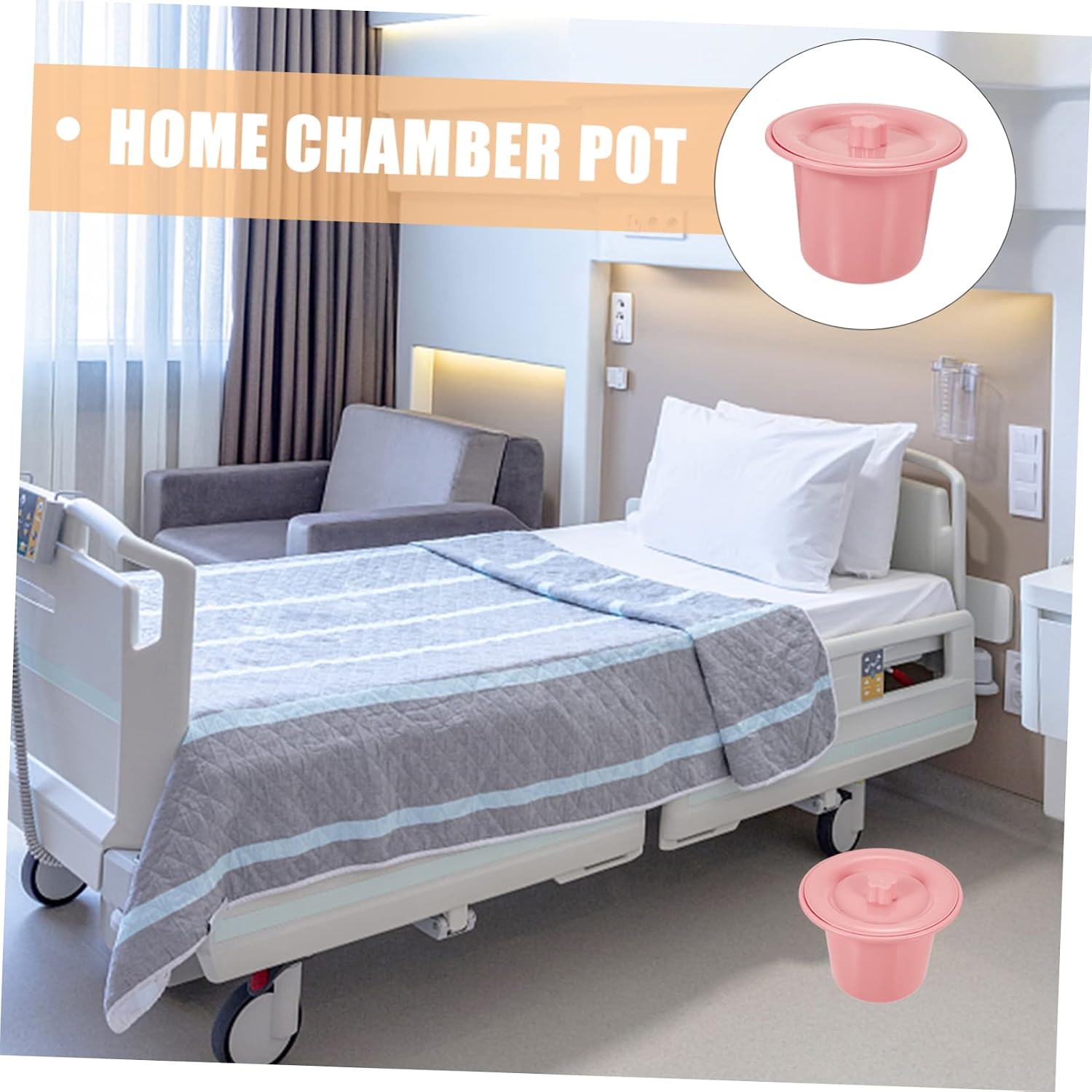 Covered Chamber Pot Lid Portable Night Urinal for Boys and Girls and Adults Design for Home Use Easy to Clean and Non-Slip Base for Travel and Convenience