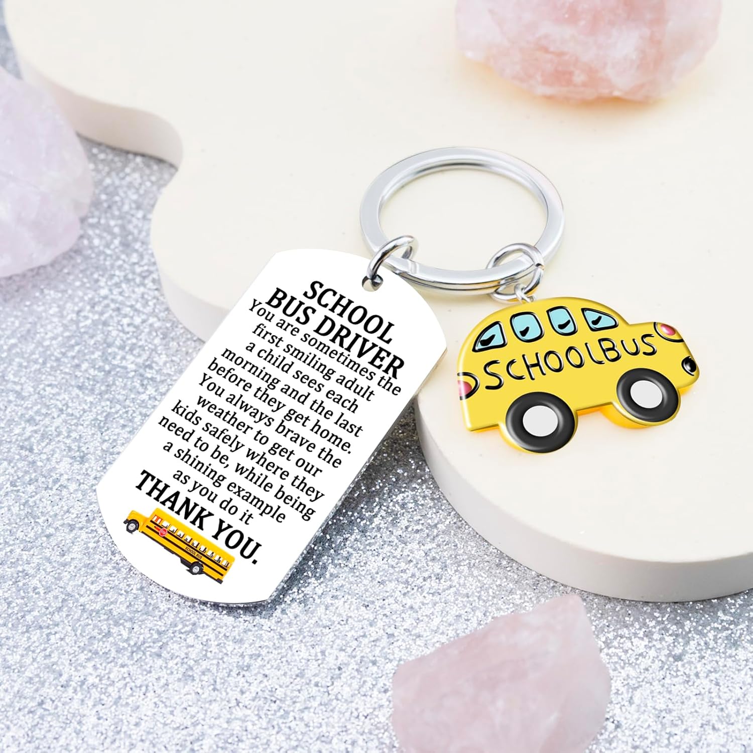 Bus Driver Appreciation Gifts For Men Funny School Bus Driver Gifts Thank You Gift Personalized Birthday Thanksgiving Day Keychain Small Gift For Him - Image 3