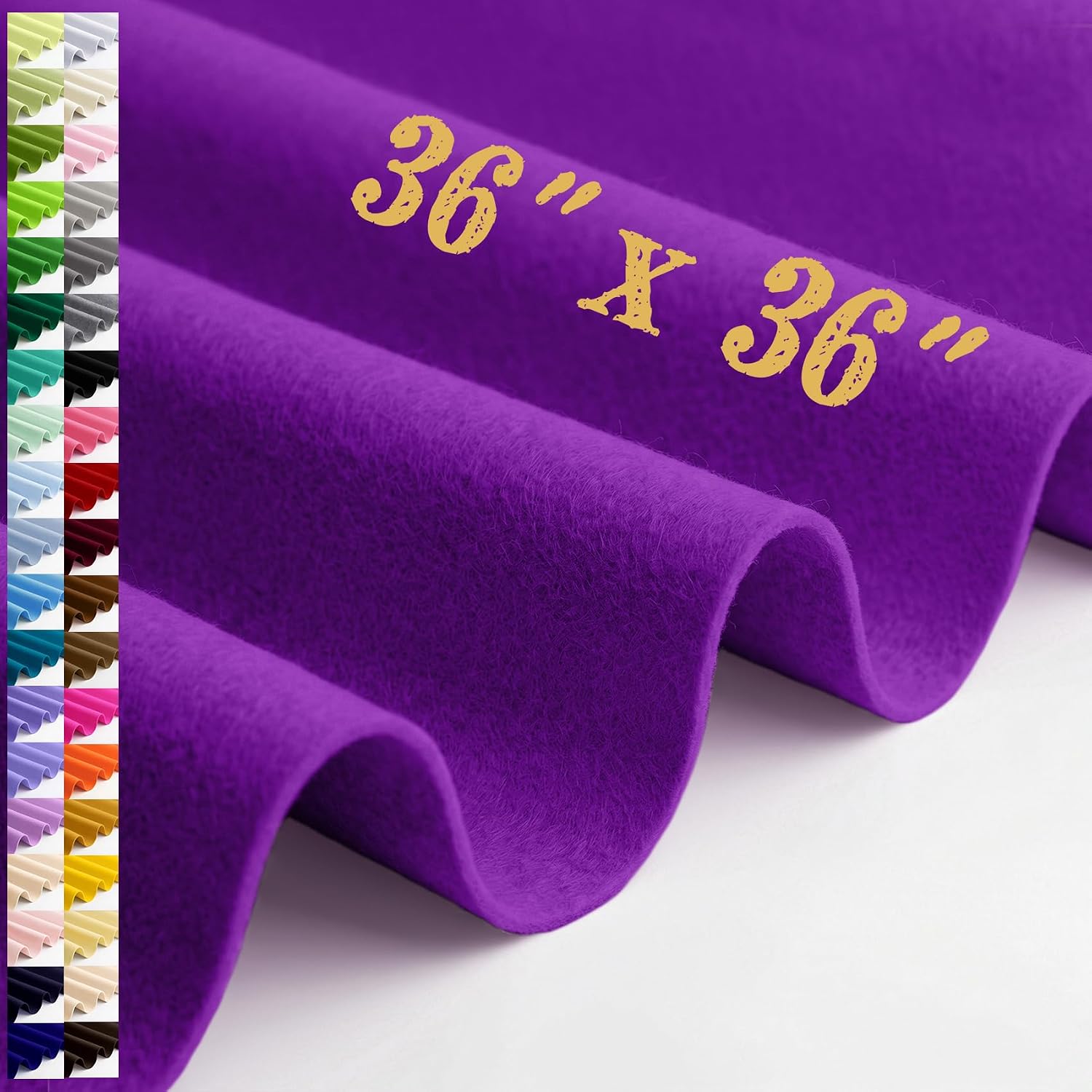 Large Felt Fabric Sheet 36 x 36 Inch, 1.6mm Thick (Purple)