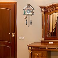 Vista 6 de TIMEGEAR Reloj de pared de cuco con modo nocturno, movimiento de cuarzo y péndulo oscilante (La granja)