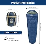 Naturehike Mummy Backpacking Sleeping Bag for Cold Weather, Winter Camping Sleeping Bag for Adults, Cotton Comfortable Sleeping Bag for Hiking,Climbing,Travelling