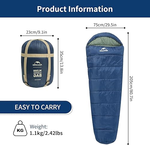 Miniatura 2 de Naturehike Saco de dormir de mamá para clima frío, saco de dormir de 0 grados para clima frío, saco de dormir de algodón hueco de invierno para