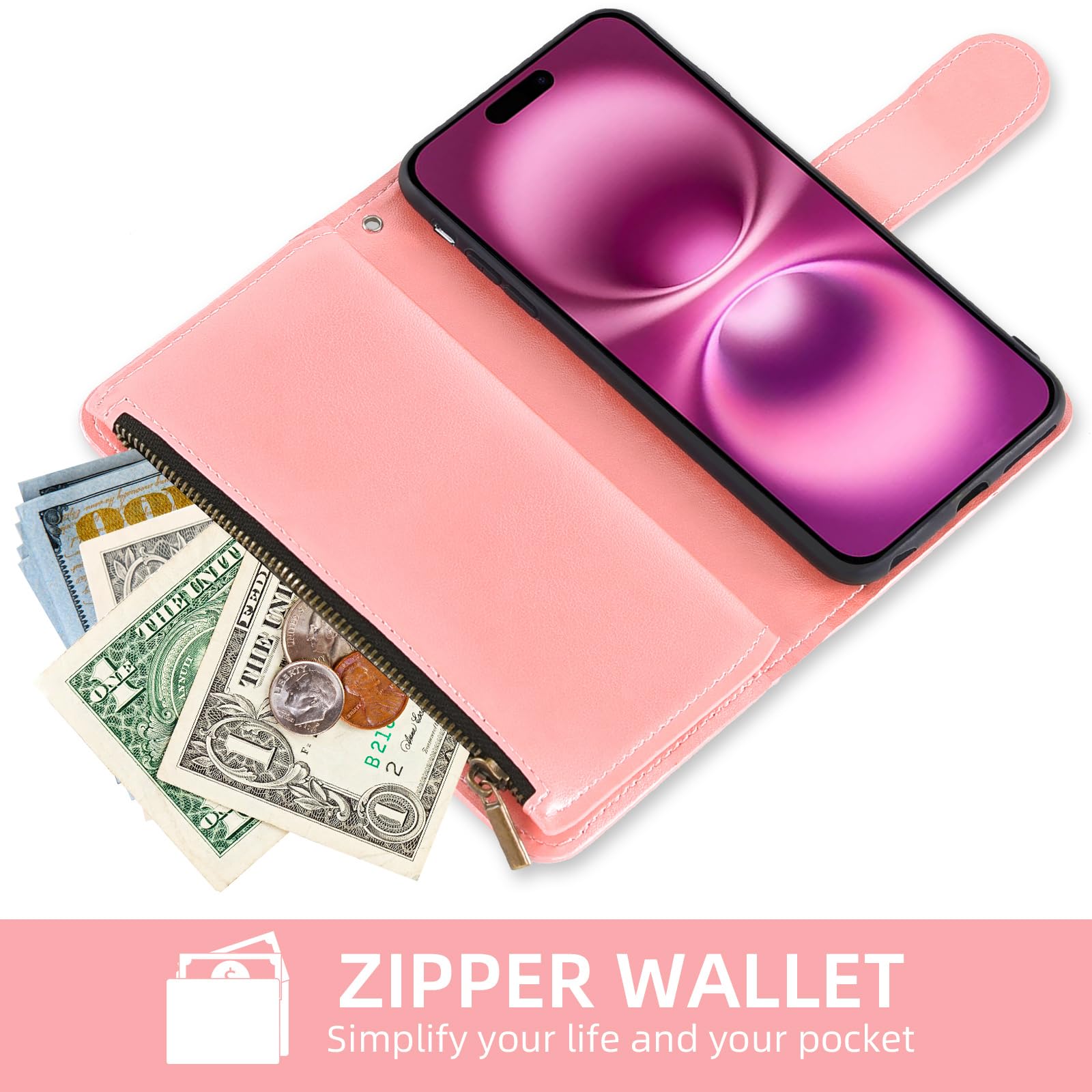 Asuwish Retro Leder-Hülle Für IPhone 16 Plus (6,7 Zoll) – Mit Displayschutzfolie, Kartenhalter & Standfunktion