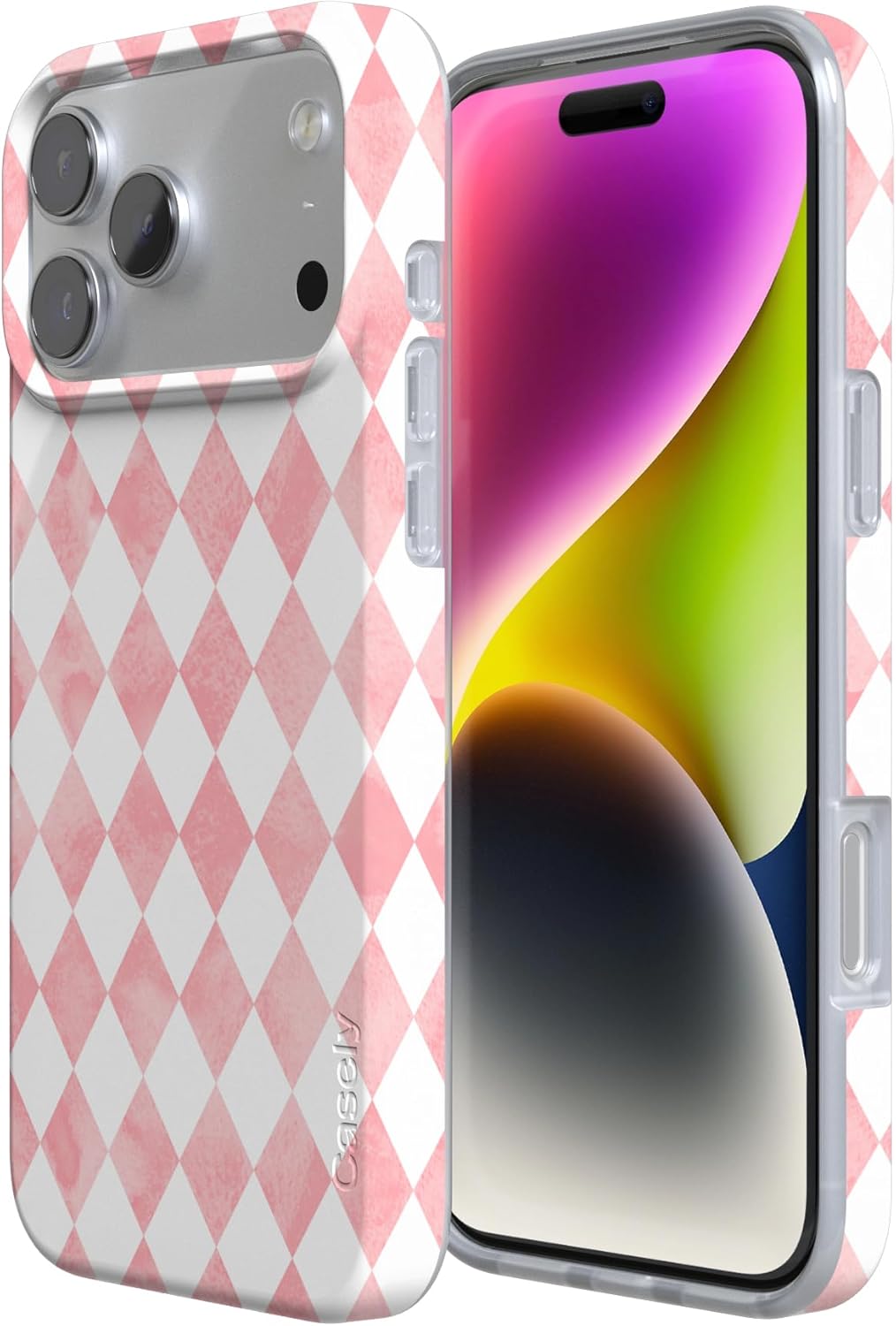 Casely iPhone 17 Pro Max Case | Queen of Diamonds | Pink Watercolor | Compatible with MagSafe | Classic Ultra Slim Design