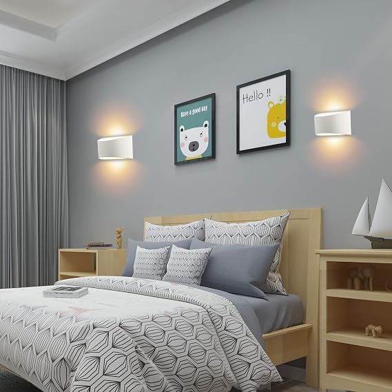 Lightess Acrylic Wall Mounted Lamp and White Modern LED Wall Sconce Set of 2, Indoor Led Wall Light Up and Down Wall Mount Lamp for Living Room Bedroom Hallway Corridor for Hallway(4 Pack)