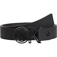 Calvin Klein Uomo Cintura in Pelle, Nero (Ck Black Smooth)