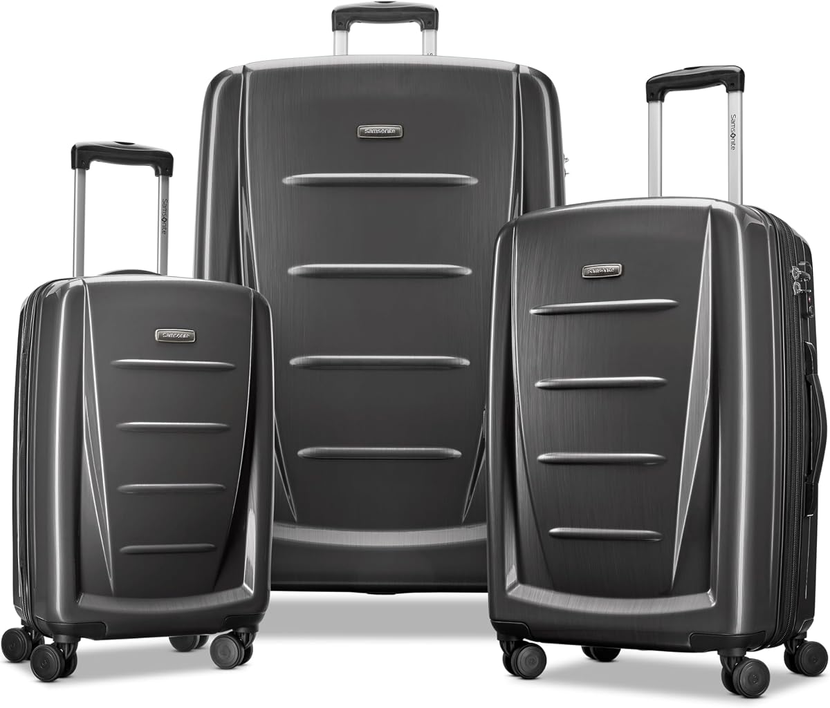 Samsonite Winfield 2 Hardside Expandable Luggage with Spinner Wheels, Charcoal, 3-Piece Set (20/24/28)