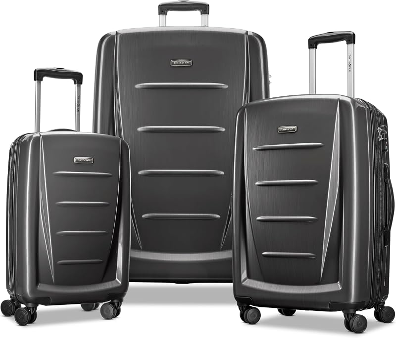 Samsonite Winfield 2 Hardside Expandable Luggage with Spinner Wheels, Charcoal, 3-Piece Set (20/24/28)