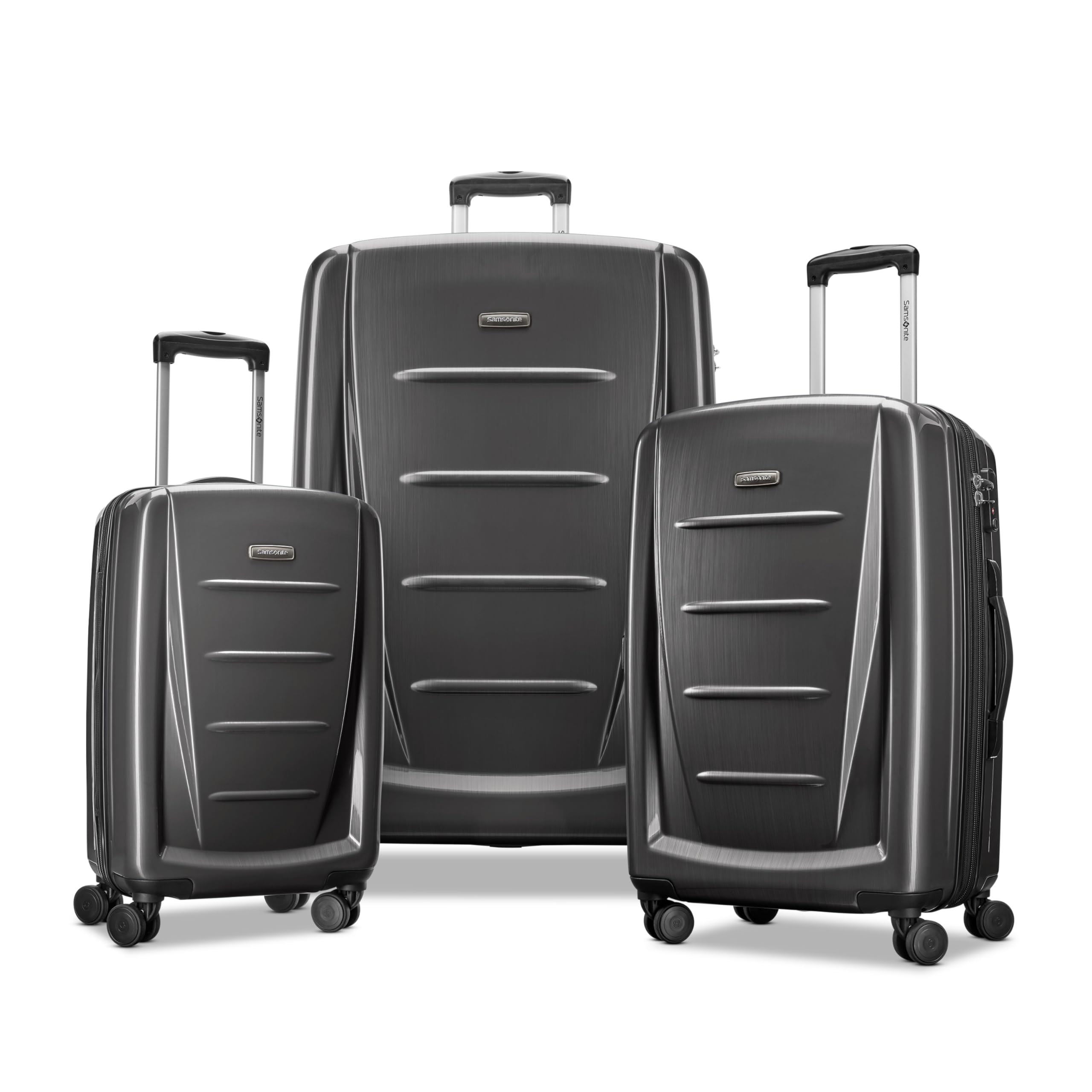 Winfield 2 Hardside Expandable Luggage with Spinner Wheels, Charcoal, 3-Piece Set (20/24/28)