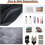 Sac à bandoulière de voyage grande capacité 40L Sac de gym pour hommes Femmes Waterproof Weekend Sac à bagages avec compartiment de chaussures pour Gym Travel Sports,Noir