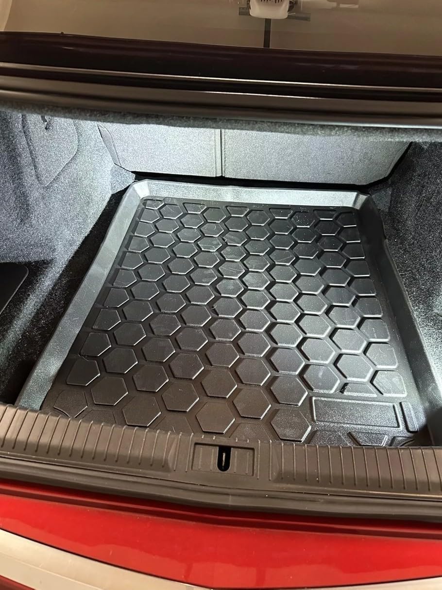 Cargo Liner - Trunk Mat for Cadillac ATS 2013-2019 – Weather-Resistant Trunk Mats for Cars with Raised Lip – Non-Slip Car Trunk Mat Rubber – Easy to Install – Laser Pre-Cut Design