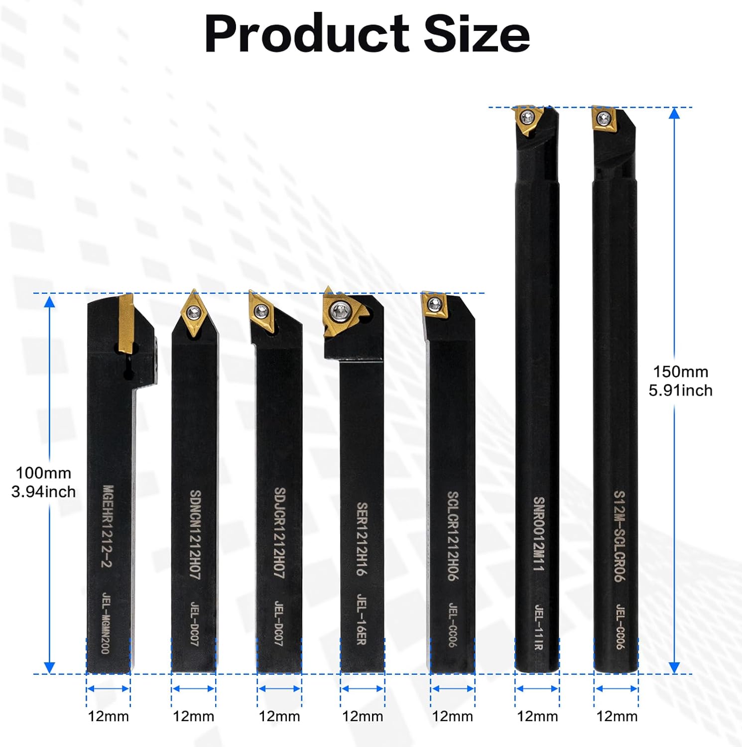 インデックス可能旋盤旋削工具 21 個キット、7 個の金属旋盤工具