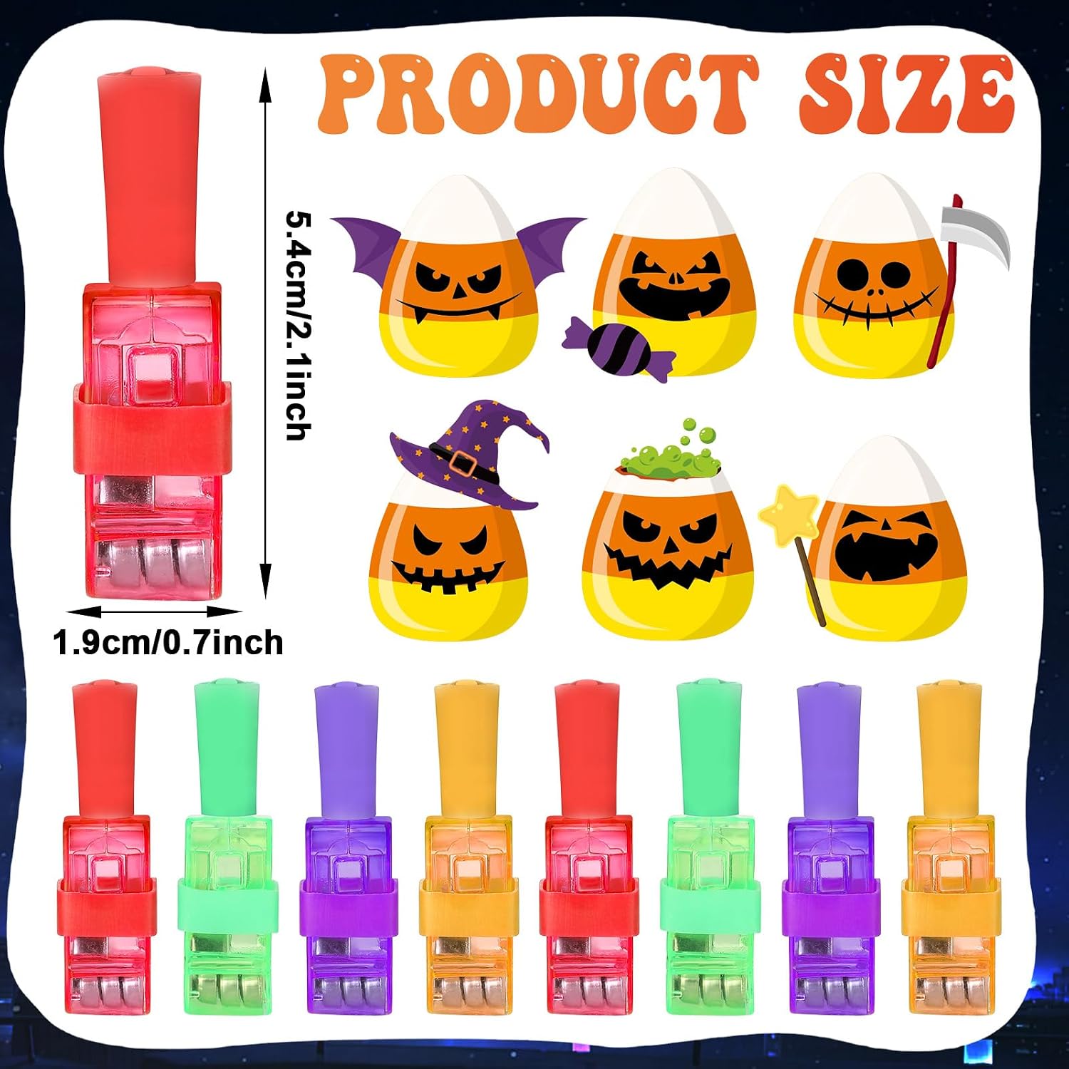 36Pcs Halloween Candy Corn LED Finger Lights Halloween Party Favors