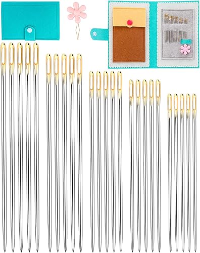 27 agujas de coser, agujas de coser a mano, agujas de bordado para coser a mano con enhebrador, 5 tamaños diferentes de agujas de coser, utilizadas