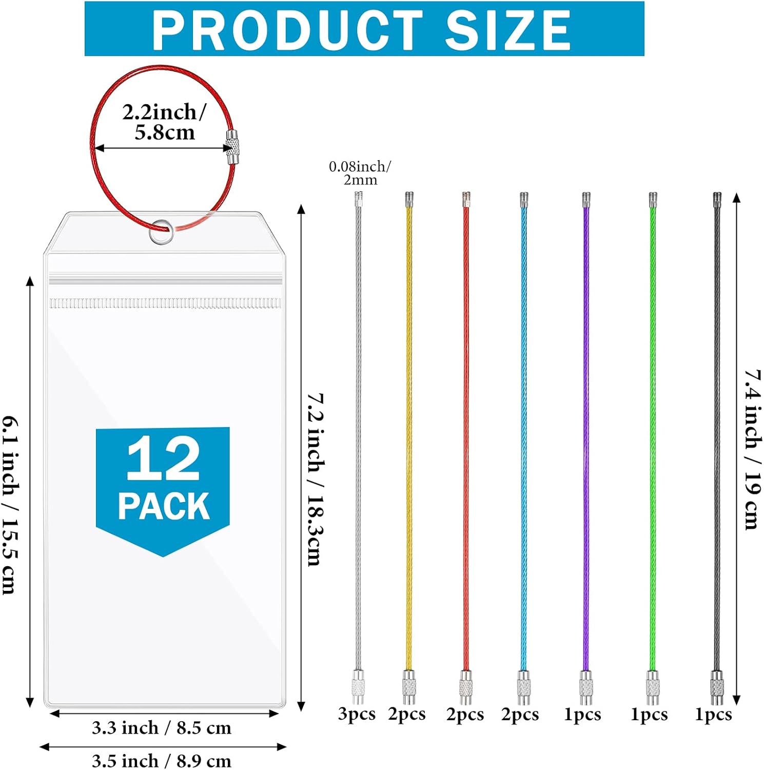 12 Pcs Cruise Luggage Tags Holder 2026 Clear Carnival Luggage Tags with Zip Cruise Ship Wide Waterproof Travel & Ship Essentials