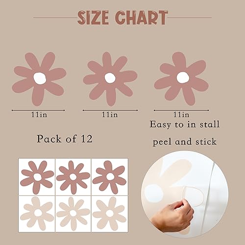 Miniatura 2 de HUXFANG Calcomanías de pared de margaritas  Decoración de pared de margaritas para habitación de niños, calcomanías florales de margaritas grandes,