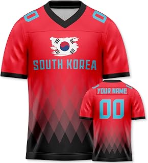 National Soccer Team Custom Jersey, Performance Moisture-Wicking Polyester, Personalized Name and Numbe Short Sleeve, Unisex