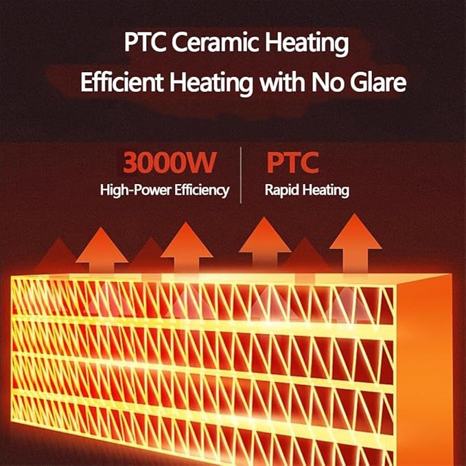 Calefactor Eléctrico Cerámico PTC 3000W 220V con Temporizador y Control Remoto miniatura 3