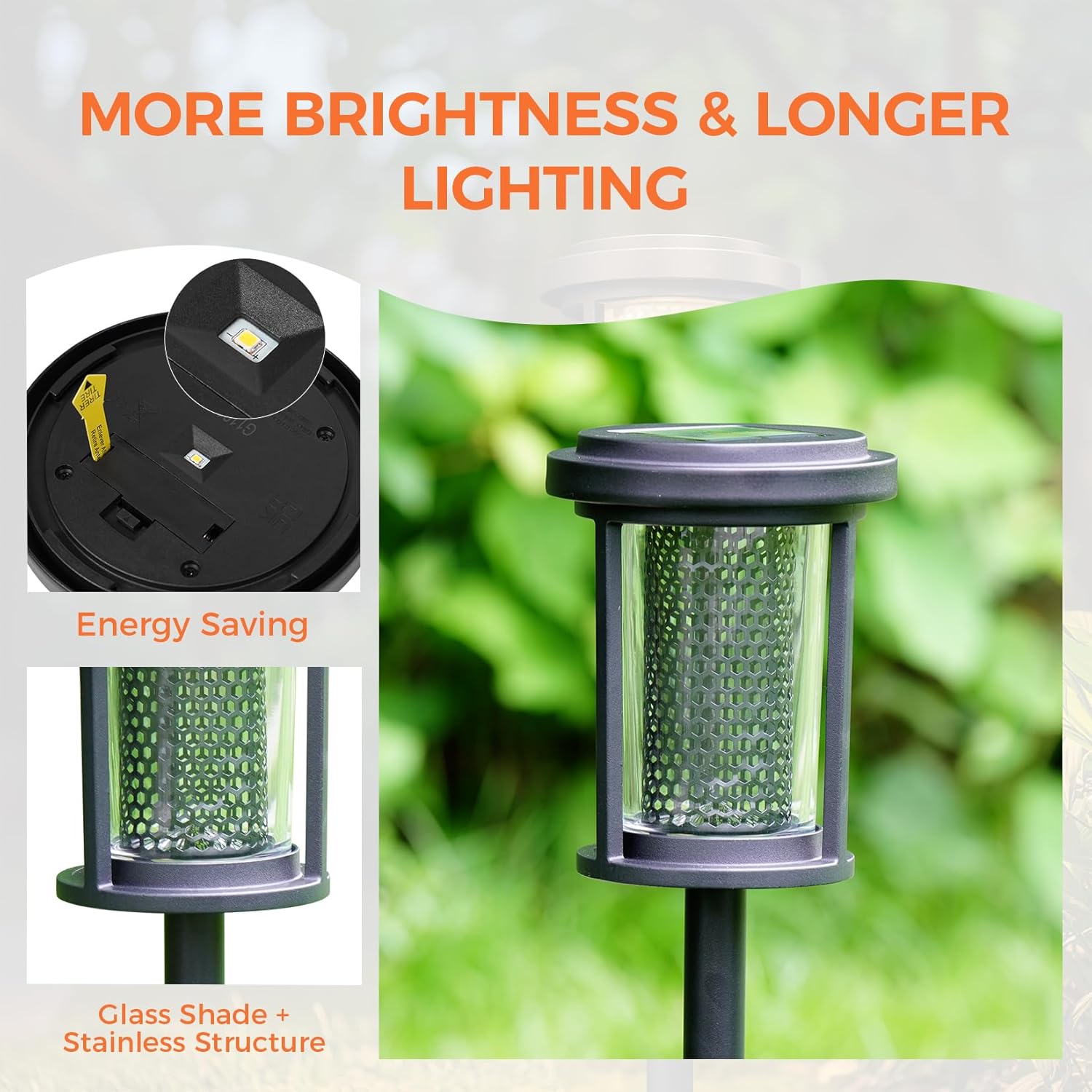 Solar Yard 4-Pack Solar Pathway Lights Outdoor, Solar Powered Landscape Lighting with Honeycomb Structure, Garden Path Lights Outside Waterproof for Pathway, Porch, Walkway, Driveway