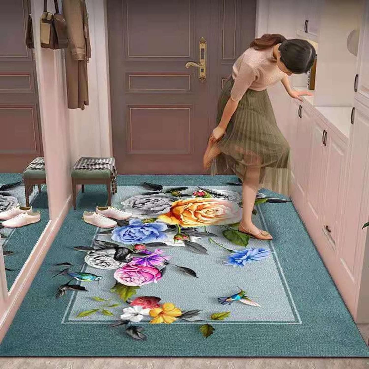 玄関マット 屋内 ドアマット 玄関マット 屋外 200*250cm 吸水速乾 掃除易い 水はけ 通気性 すべり止め おしゃれ フロア