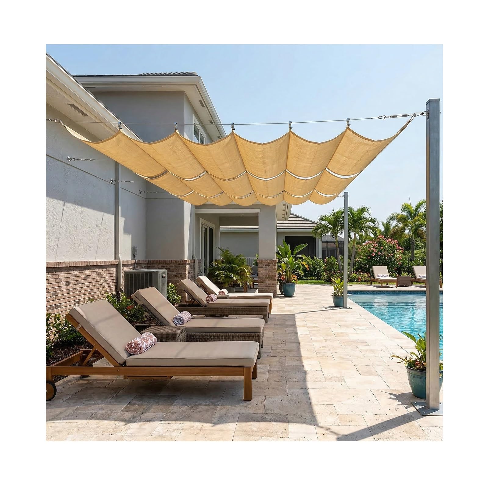 Couverture de remplacement pour pergola escamotable jardin et terrasse sur mesure