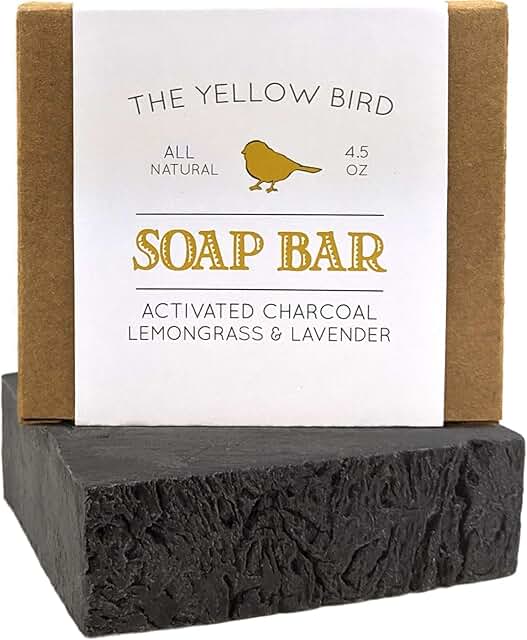 The Yellow Bird Natural Bar Soap (Charcoal Lavender Lemongrass, 1 Bar)