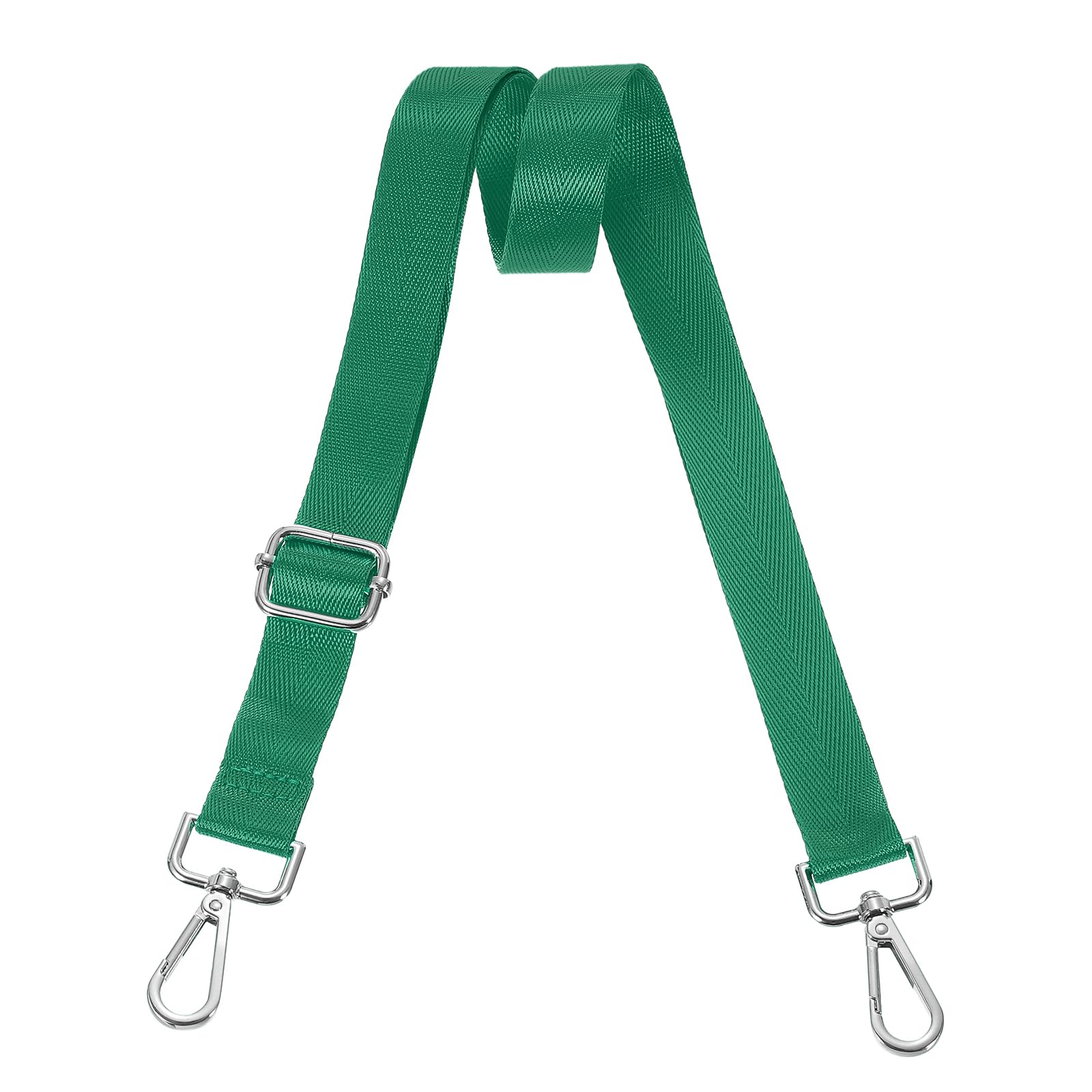 uxcell Wide Shoulder Strap, 2.5cm Adjustable Purse Strap Replacement Crossbody Strap for Shoulder Bag Handbag, Green, Silver Pull Core Buckle