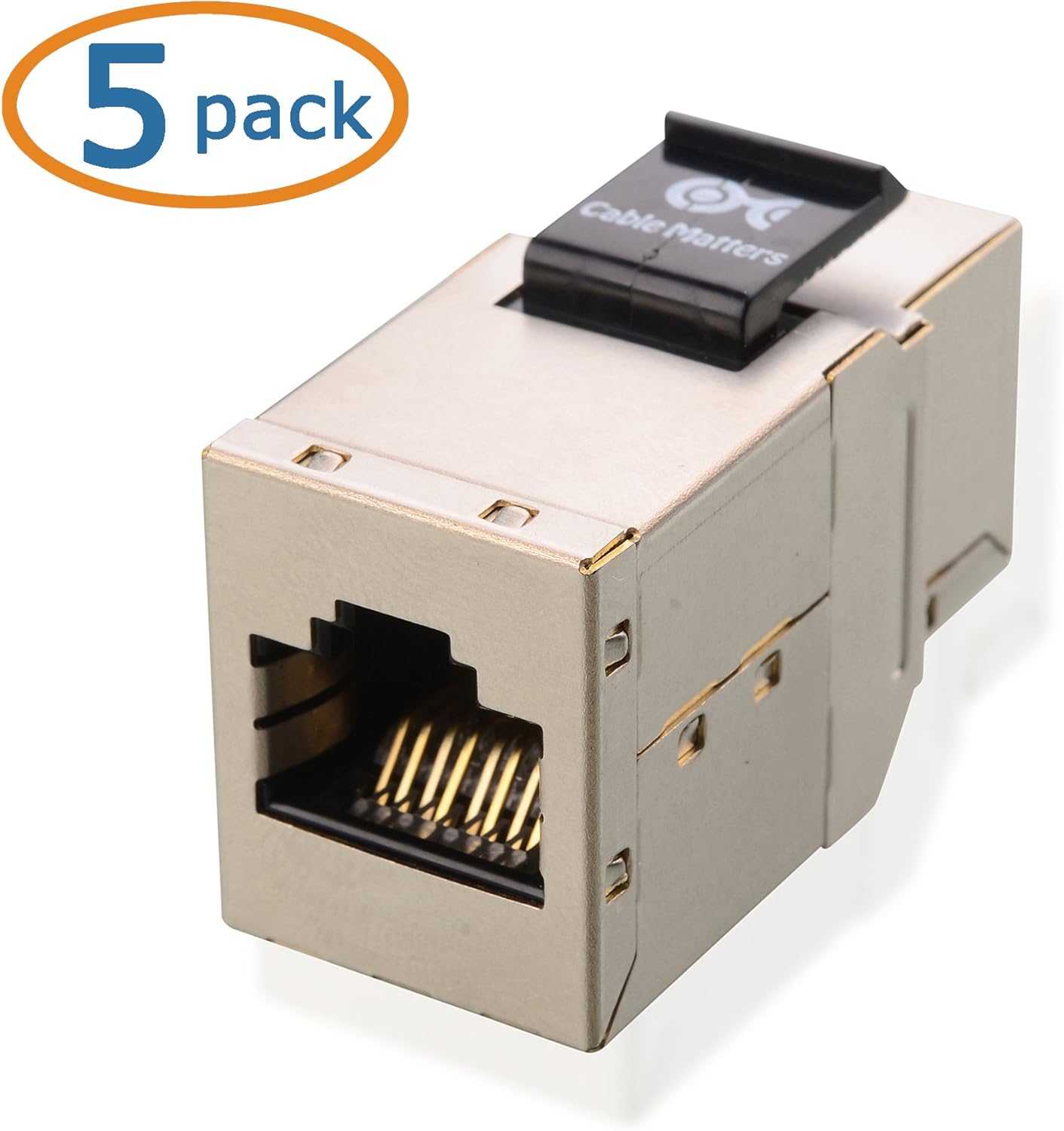 Cable Matters UL Listed 5Pack RJ45 Shielded Cat6 Keystone Jack Coupler