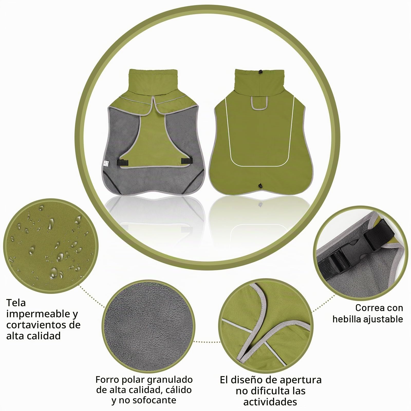 Impermeable Abrigo Perro - Reflectante Chaqueta para Perros Cierre Ajustable, Adecuado para Todas Estaciones - Brinde Protección Cómoda Su Perro Durante Actividades Tanto Exterior (X-Large)