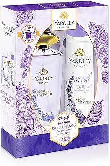 English Lavender Perfumed Gift Set - Eau De Toilette 125ml + Body Spray 150ml | Floral Aromatic Freshness, Relaxing & Calming Scent | For Women