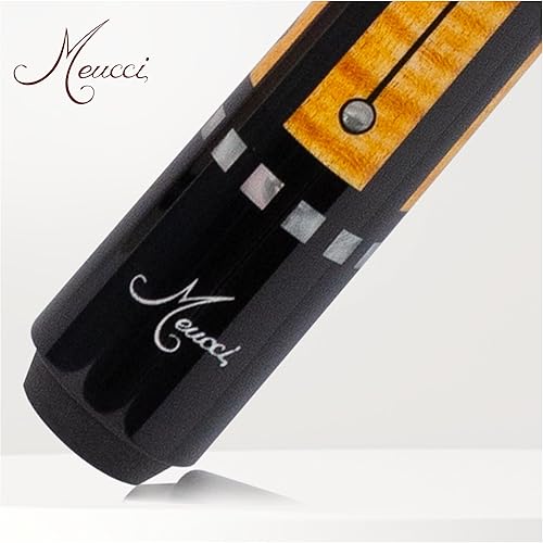 Miniatura 3 de Meucci Pool Cue-Recession Buster 5 palos de piscina con antebrazo de arce rizado, puntas de taco de alto impacto, envoltura de lino irlandés