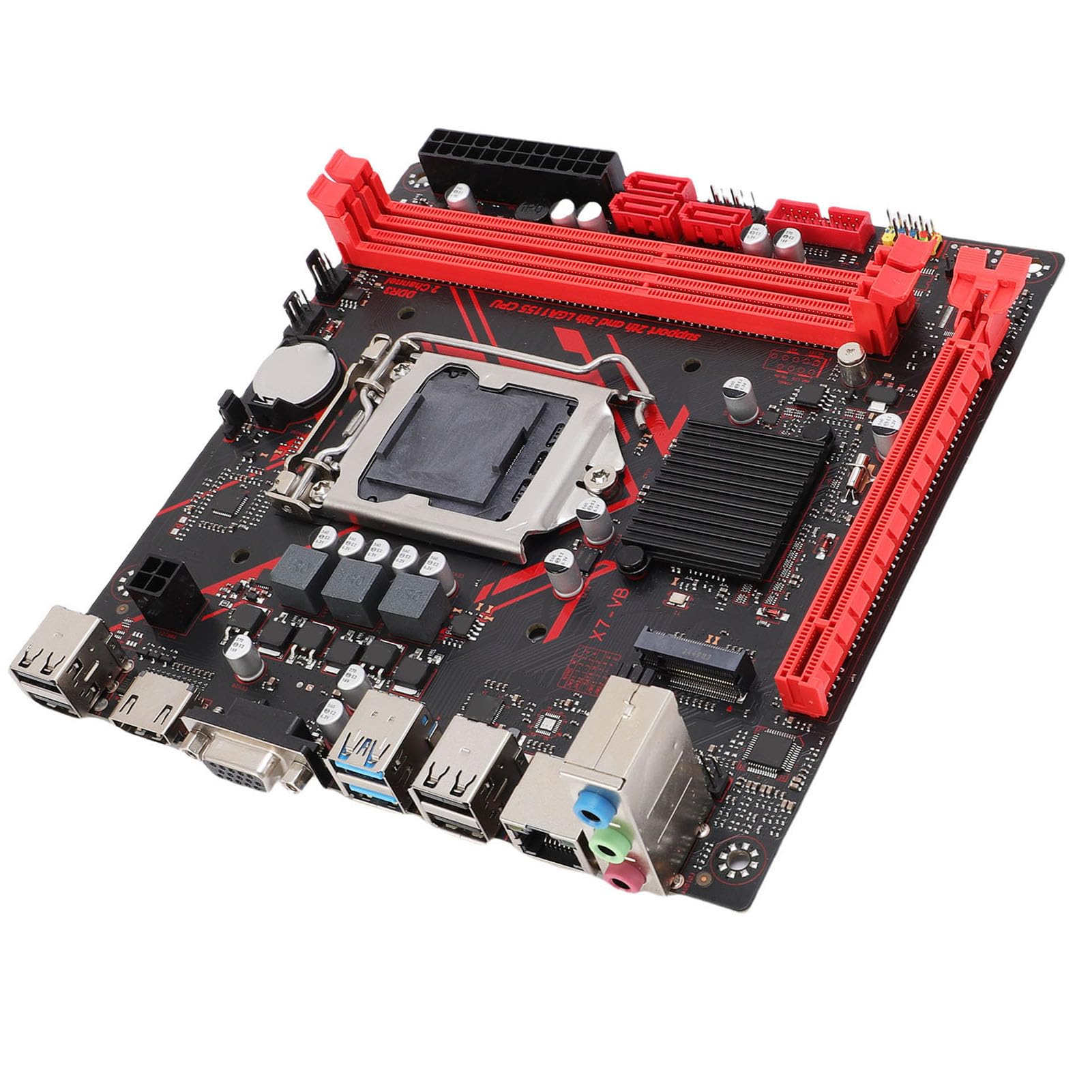 VBESTLIFE B75 Mining Mothoard, LGA1155 ITX Płyta Główna 2xDDR3 3xSerial ATA 2.0 Obsługuje 1080p Wideo M.2 NVME, dla Core I3 I5 I7 E3 Pentium Proces