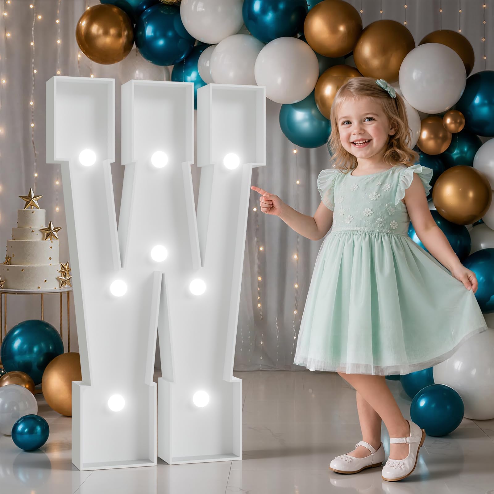 3FT Marquee Letters W, Large Light Up Letters for Birthday Decor