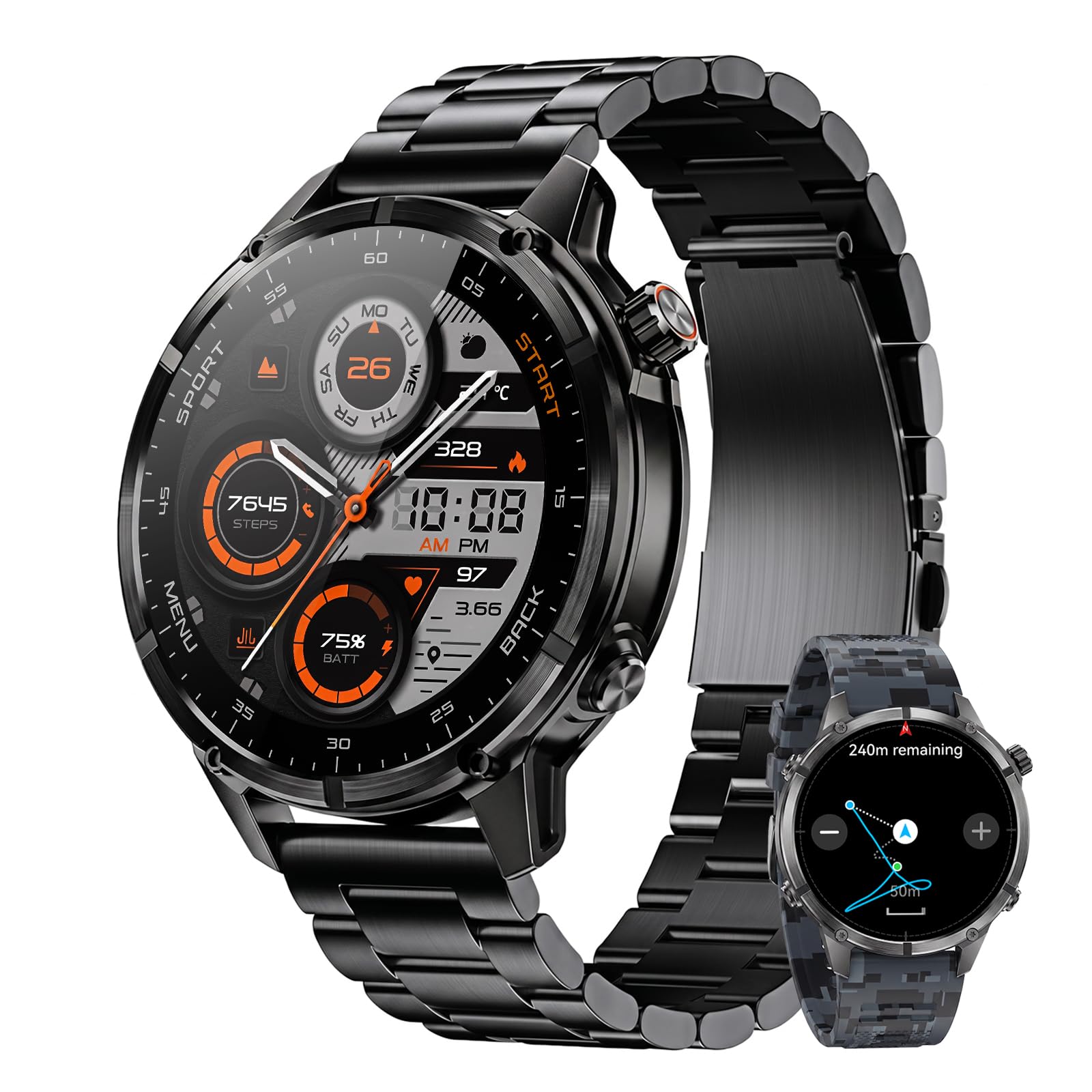 WalkerFit Motion 6 GPS Rugged Smart Watch, Altimeter Barometer Compass