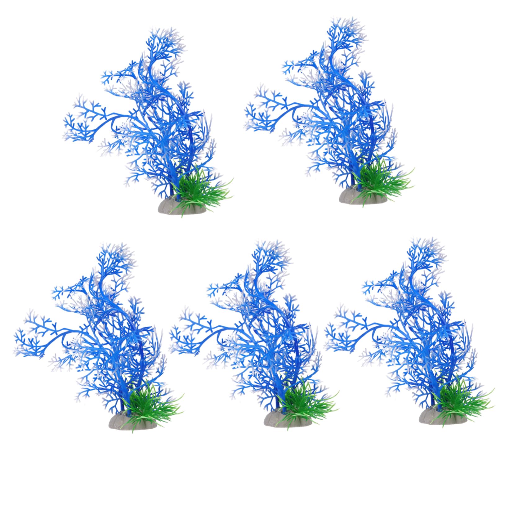 FRCOLOR 5 plantas acuáticas artificiales, plantas de acuario de plástico, plantas acuáticas realistas, plantas artificiales, plantas artificiales, decoración de acuario, decoración de algas marinas