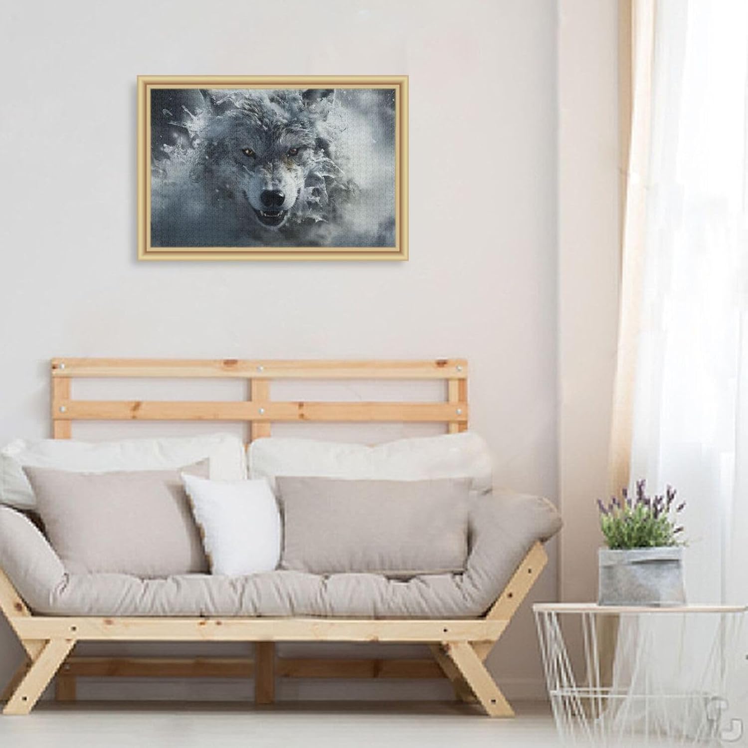 Art Snow Wolf Jigsaw Puzzle 1000 Pieces, Zigsaw with Storage Bag and Reference Picture Easy to Solve