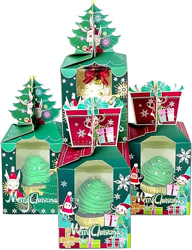 Miniatura 7 de qiqee Caja negra para cupcakes con dos soportes de 6.5 x 3.6 x 3.5 pulgadas (2.2 pulgadas superior) 50 unidades, 2 cajas para cupcakes con ventana