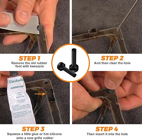 Miniatura 8 de Blutoget - Paquete de 24 patas de goma WB02X24790 para estufa de gas GE, almohadillas de goma para pie de rejilla superior que sustituye a 4455270,