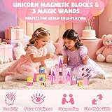 Winchoice 100PCS Magnetic Blocks Girls Pink Princess Castle – Ideal birthday and holiday gift