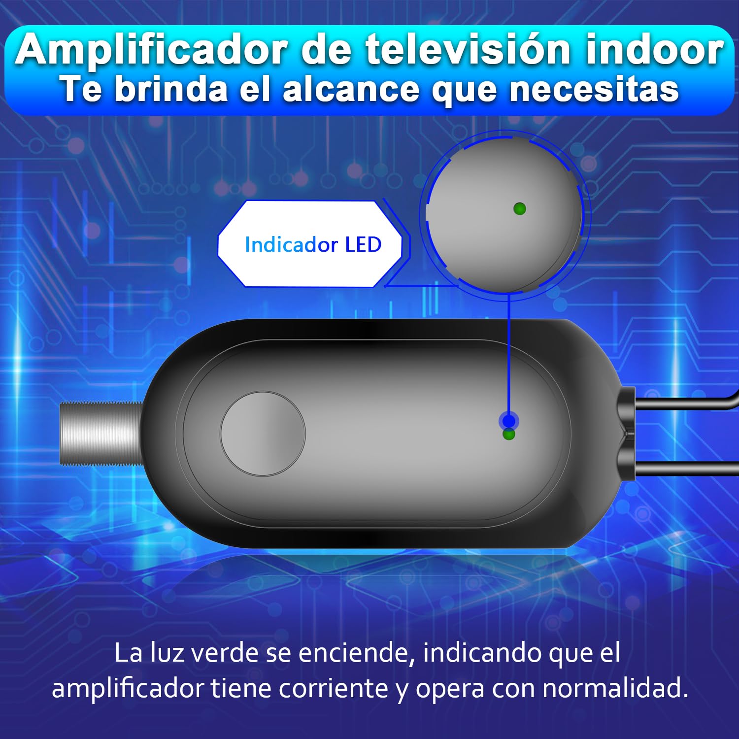 2026 Amplificador de Señal para Antena de TV Interior – Receptor de Alta Ganancia, Mejora la Recepción Digital, Reduce Ruido y Pixelado, Alimentación USB