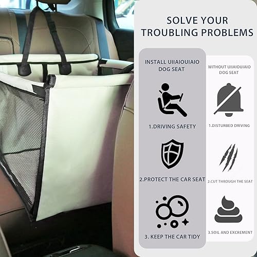 Miniatura 2 de UIIAIOUIAIO Asiento de automóvil para perros pequeños, medianos y grandes, hamaca de medio asiento para perro con almohadilla impermeable, asiento